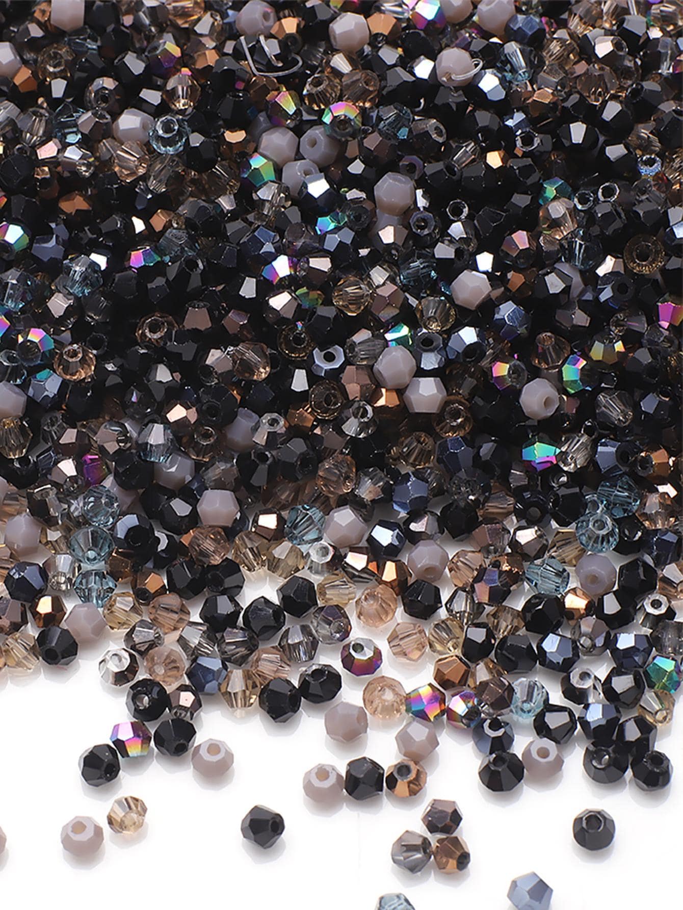 件裝休閒玻璃珠 DIY 女士珠寶配件，適合 DIY 珠寶製作 - 黑色 - 查看 1