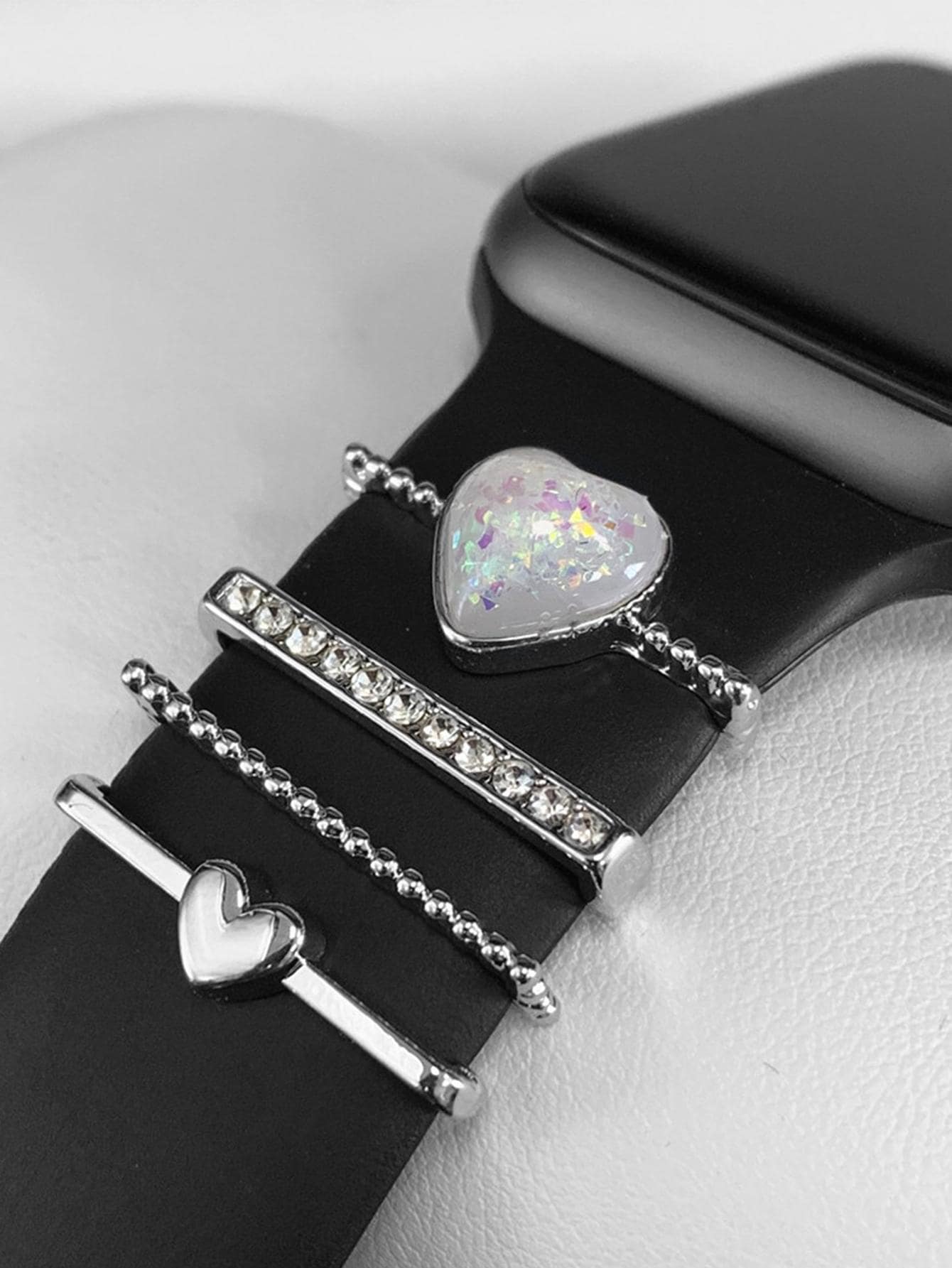 1 dây đeo đồng hồ silicon có khóa trang trí Apple Unisex, tương thích với Apple Watch Band 45mm 49mm 38mm 40mm 41mm 42mm 44mm, tương thích với Apple Watch Series Ultra/SE/8/7/6/5/4/3/2/1 (Không có dây đeo đồng hồ)