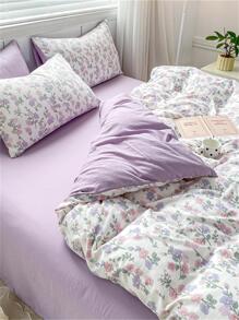 4入組花卉圖案床上用品