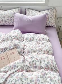 4入組花卉圖案床上用品