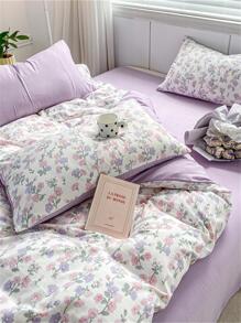 4入組花卉圖案床上用品