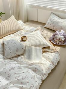 4入組卡通熊圖案床上用品