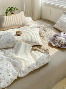 4入組卡通熊圖案床上用品