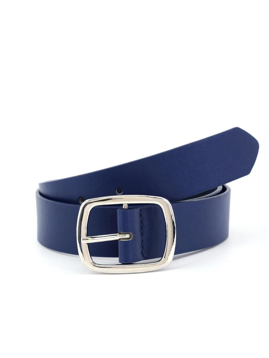 1pc Simple, Fashionable And Versatile Women's Belt Summer, School Fall, Autumn, Halloween - Navy Blue - View 1