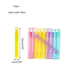 12入組心和星形設計泡泡肥皂按壓瓶瓶 - 彩色 - 查看 3