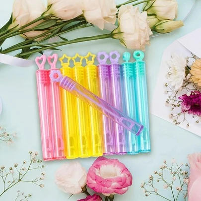 12入組心和星形設計泡泡肥皂按壓瓶瓶