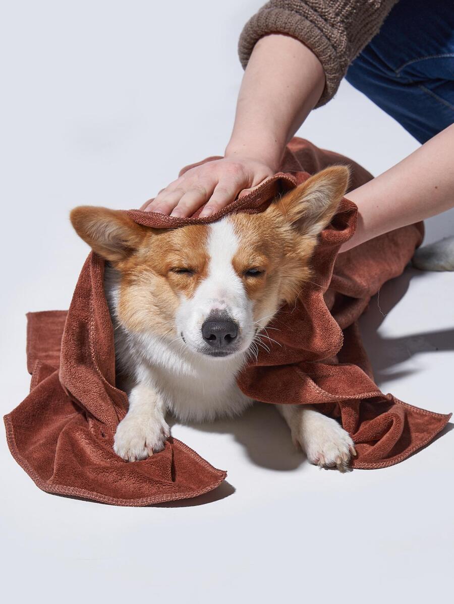 1 Cà Phê Chăn Mỏng/Trùm Giường Cho Chó Mèo Nhanh Khô Khăn Tắm - Cà phê nâu - Xem 1
