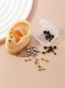 12pairs/set Ball Decor Stud Earrings