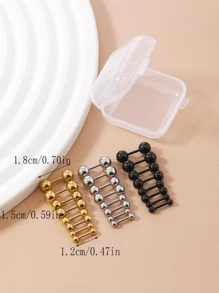 12pairs/set Ball Decor Stud Earrings