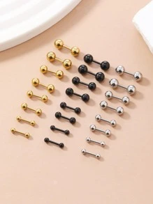 12pairs/set Ball Decor Stud Earrings
