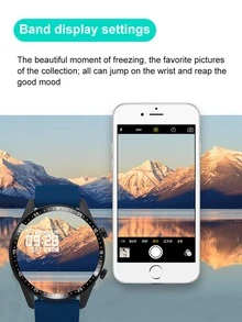 Reloj inteligente azul de silicona con tira monitoreo de frecuencia cardíaca - Azul Marino - Ver 3