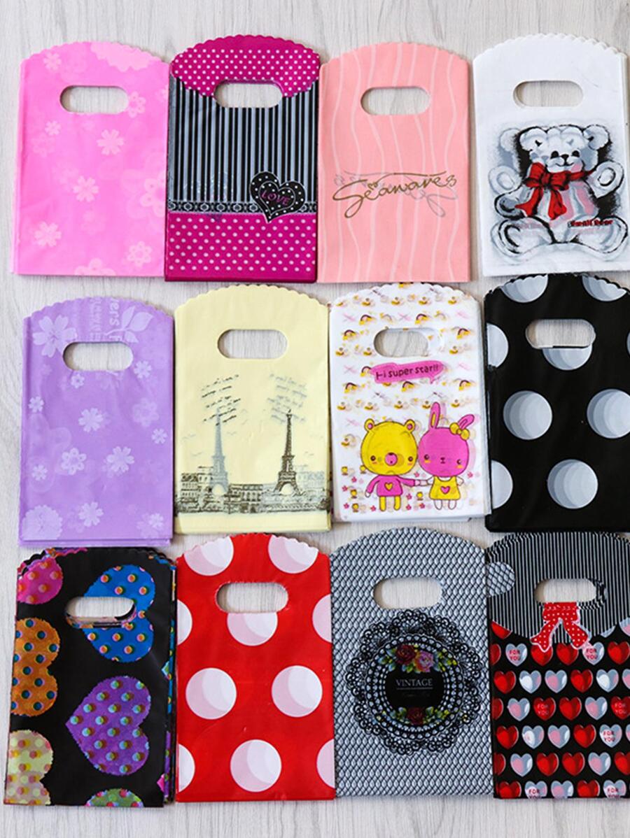 1 Pack Cute Style Random Cartoon Pattern Small Commodity & Gift Packaging Bags (50pcs) - Multicolor - View 1