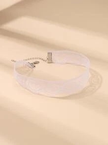 Conjunto De 5 Peças Gargantilha De Decoração Falsa De Pérola - Branco - Visão 4