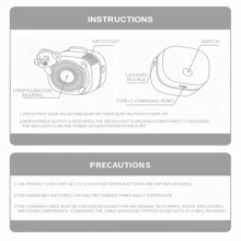 1入組卡通圖案便攜領懸掛扇 - 紫色 - 查看 5