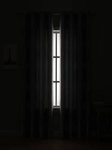 1入組條紋圖案遮光窗簾 - 灰色 - 查看 3