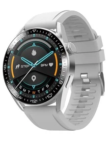 Reloj inteligente gris de silicona con tira monitor de pulsaciones - Plateado - Ver 1