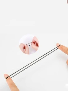 100pcs Solid Color Disposable Children's Elastic Hair Ties - Black - View 3