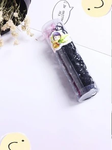 100pcs Solid Color Disposable Children's Elastic Hair Ties - Black - View 4