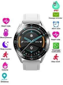 Reloj inteligente gris de silicona con tira monitor de pulsaciones - Plateado - Ver 4