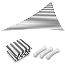 SINLOOG 25' x 25' x 25' Triangle Sun Shade Sail/ Gray+White - 黑與白 - 查看 1