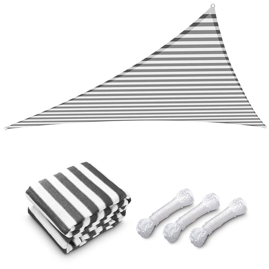 SINLOOG 25' x 25' x 25' Triangle Sun Shade Sail/ Gray+White - 黑與白 - 查看 1
