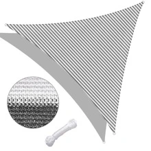 SINLOOG 25' x 25' x 25' Triangle Sun Shade Sail/ Gray+White - 黑與白 - 查看 2