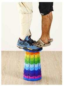 Banco Plegable Colores Retráctil Telescópico Portátil 150kg ajustable Taburete - Multicolor - Ver 2