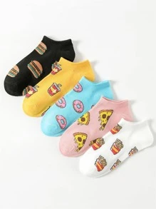 5 đôi tất ngắn họa tiết trái cây, tất không lộ phù hợp cho trường học - Nhiều màu - Xem 1
