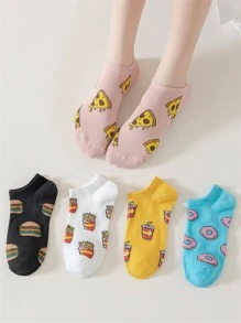 5 đôi tất ngắn họa tiết trái cây, tất không lộ phù hợp cho trường học - Nhiều màu - Xem 3