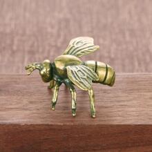 Solid Brass Insect Honeybee Figurines Miniatures Tea Pet Funny Beetle Crafts Collection Desktop Small Ornaments Home Decorations - Bronze - View 6