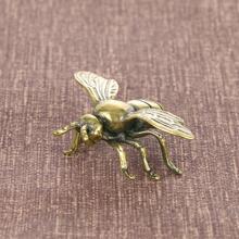 Solid Brass Insect Honeybee Figurines Miniatures Tea Pet Funny Beetle Crafts Collection Desktop Small Ornaments Home Decorations - Bronze - View 5