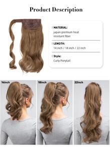 Phần mở rộng tóc tổng hợp Body Wave Ponytail - màu đen - Xem 3