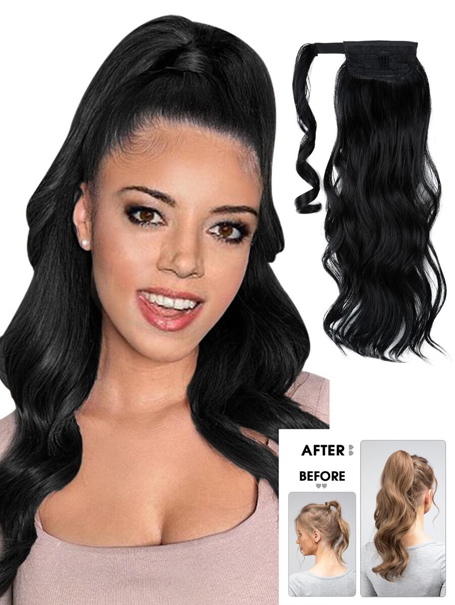 Phần mở rộng tóc tổng hợp Body Wave Ponytail - màu đen - Xem 1