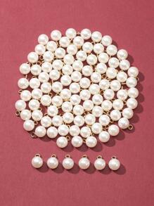 100pcs/Set Faux Pearl DIY Pendant - White - View 2