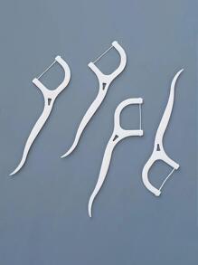 1Pack Portable Disposable Dental Toothpick,Teeth Cleaning Care Dental Floss Dental Tape Floss Picks Floss Threader Gum Floss Interdental Floss - White - View 2