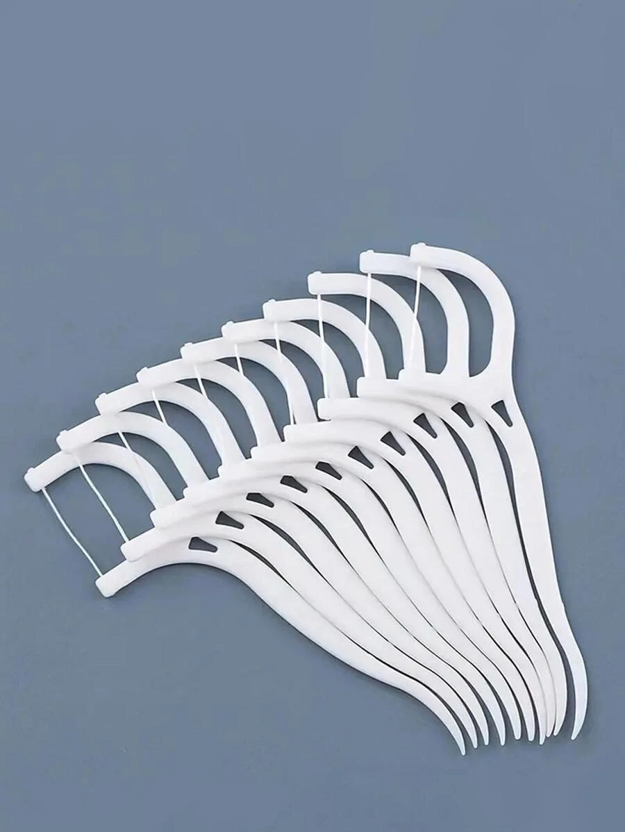 1Pack Portable Disposable Dental Toothpick,Teeth Cleaning Care Dental Floss Dental Tape Floss Picks Floss Threader Gum Floss Interdental Floss - White - View 1