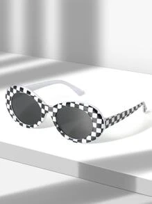 1 Pair Oval Shaped Women Casual Party Beach Street Fashion Fashion Glasses For Summer Beach Vacation,Outdoor,Travel