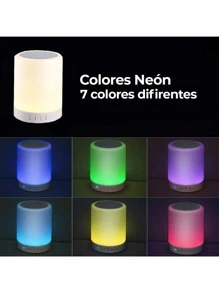 Bocina Inalámbrica Bluetooth Lampara De Noche Luz Led + ¡Regalo! - Blanco - Ver 7