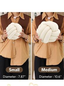 扭結圓形軟墊 - 淺灰色 - 查看 5