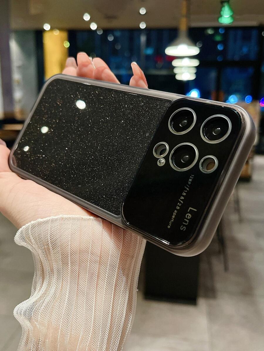 黑色金屬亮絲手機外殼 - 黑色 - 查看 1