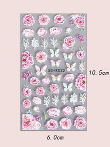 2 tấm 5D Họa tiết hoa Nail Art Sticker Đề can móng tay, Phụ nữ Cô gái Trang trí móng tay acrylic mùa hè - Nhiều màu - Xem 3