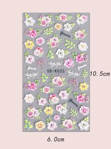 2 tấm 5D Họa tiết hoa Nail Art Sticker Đề can móng tay, Phụ nữ Cô gái Trang trí móng tay acrylic mùa hè - Nhiều màu - Xem 4