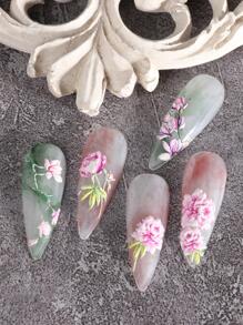 2 tấm 5D Họa tiết hoa Nail Art Sticker Đề can móng tay, Phụ nữ Cô gái Trang trí móng tay acrylic mùa hè - Nhiều màu - Xem 5
