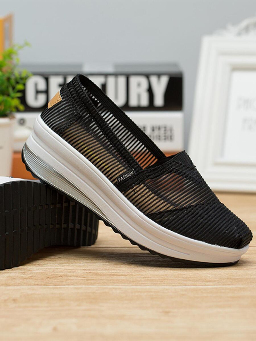 Của phụ nữ Giày lười Giải trí & Điền kinh Giày dép Với Lưới thoáng khí & Thiết kế rỗng - màu đen - Xem 1