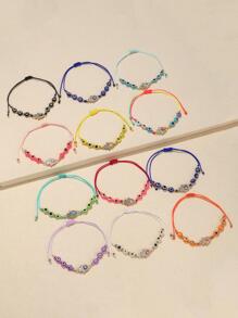 12 pièces Bracelet Œil & À Détail Main