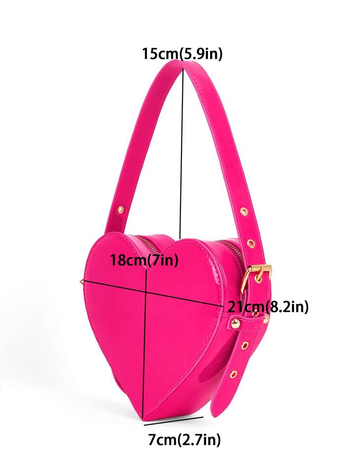 Heart Pattern Shoulder Bag Pu Leather Women's Bag Y2K