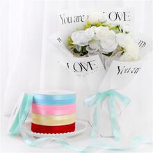 5碼25mm半緞邊無框緞帶和紗帶,適用於結婚、聖誕節裝飾、手工diy禮品包裝 - 酒紅色 - 查看 5