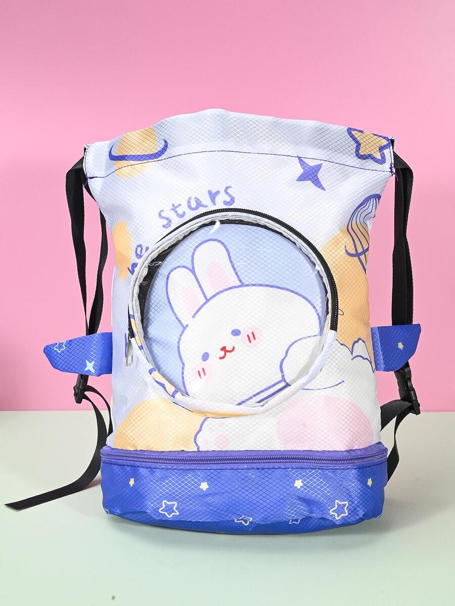 Chicas Mochila con cordón con patrón de conejo - Multicolor - Ver 1