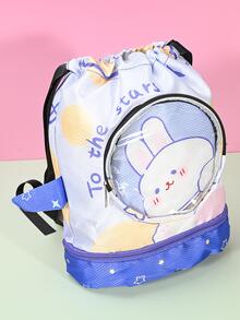 Chicas Mochila con cordón con patrón de conejo - Multicolor - Ver 4