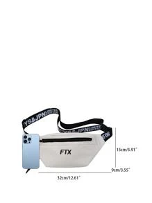 輕便時髦男士腰包帶字母圖案 - 米色 - 查看 4